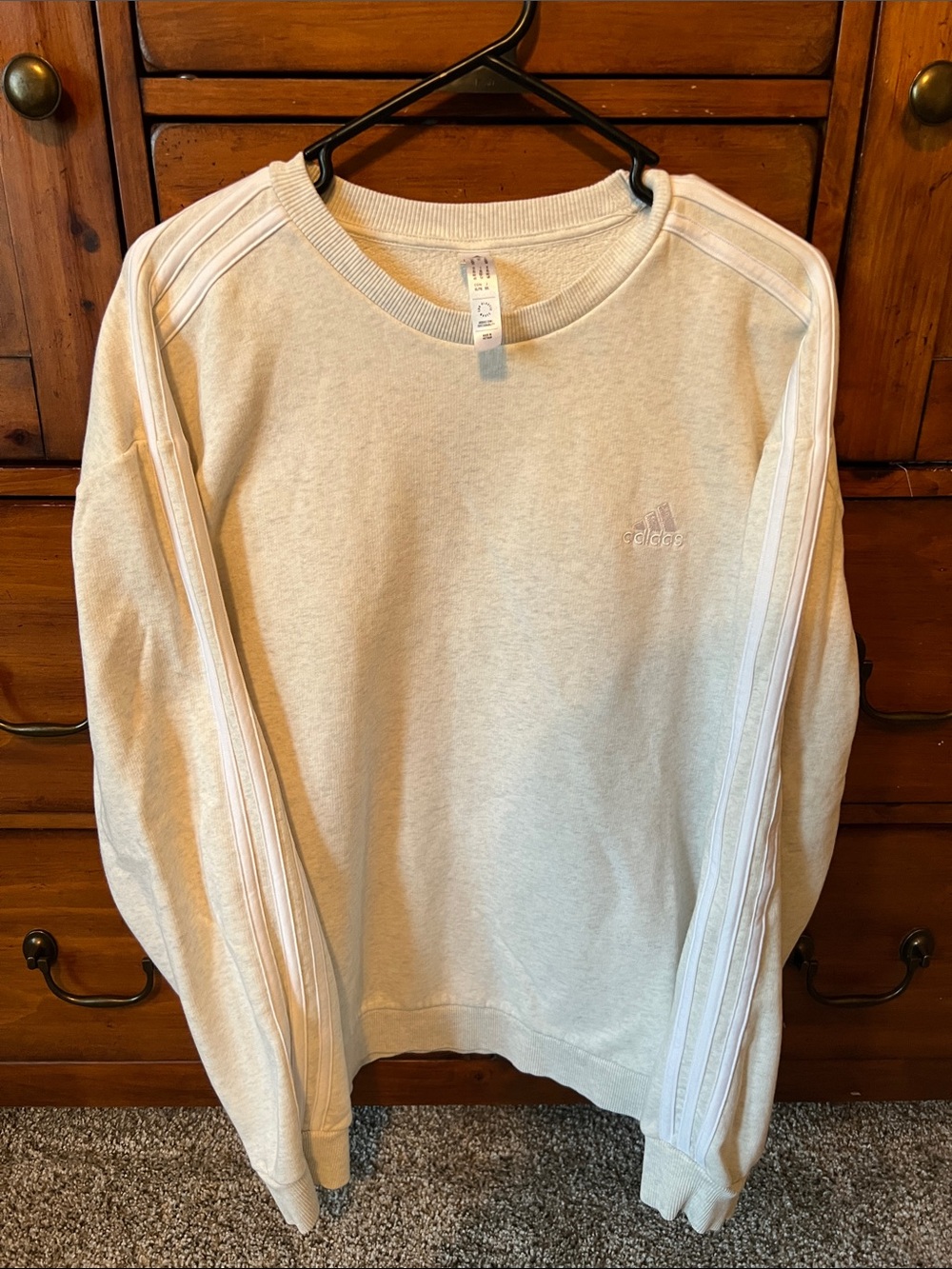 adidas Women’s Light Gray Crewneck Sweatshirt